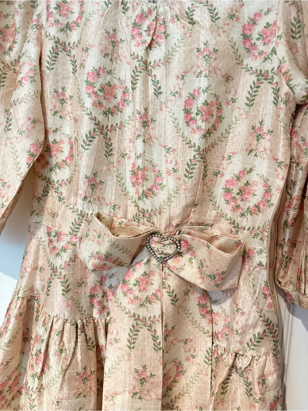 LoveShackFancy Cream and Pink Rococo Dress - Picture 3 of 12